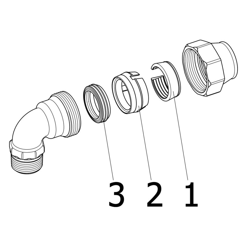 Viega Maxiplex Übergangsverschraubung 90 Grad 9021, d. 50mm x R 1", Rotguss... VIEGA-293901 4015211293901 (Abb. 3)