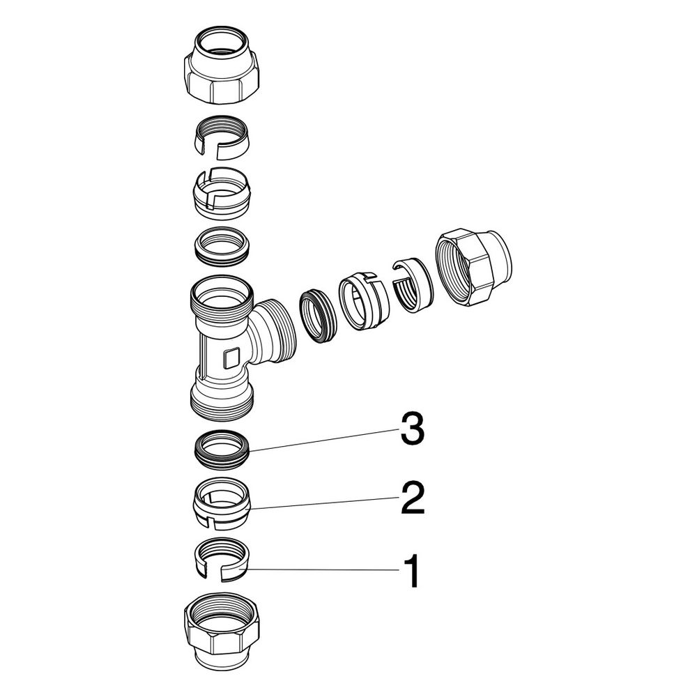 Viega Maxiplex T-Stück 9051, d. 63mm, Rotguss... VIEGA-275877 4015211275877 (Abb. 3)