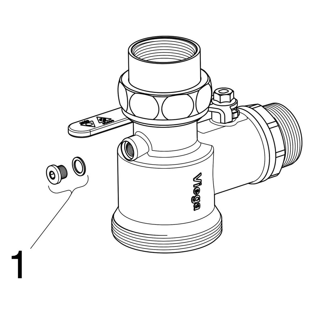 Viega Gaszähler-Kugeleckhahn für Einstutzengaszähler G21115, R 1 1/2" x Rp 1 1/2", Messin... VIEGA-527204 4015211527204 (Abb. 3)