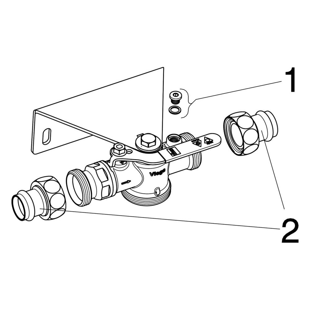 Viega Profipress G-Gaszählerkugelhahn mit SC-Contur für Einstutzengaszähler G2112, d. 22m... VIEGA-528669 4015211528669 (Abb. 3)