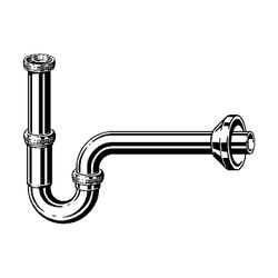 Viega Röhrengeruchverschluss Plus-Siphon 5611.5, 1 1/4" x 1 1/4, Schwarz matt... VIEGA-818142 4015211818142 (Abb. 1)