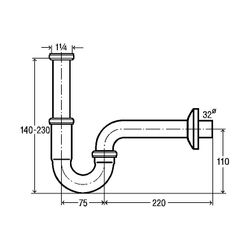 Viega Röhrengeruchverschluss Plus-Siphon 5611.5, 1 1/4" x 1 1/4, Schwarz matt... VIEGA-818142 4015211818142 (Abb. 1)