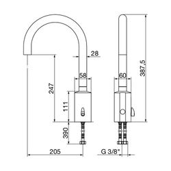 Viega AquaVip Küchenarmatur elektronisch 9121.7, warm und kalt, 210x390mm, verchromt... VIEGA-828318 4015211828318 (Abb. 1)