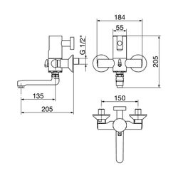 Viega Wandarmatur elektronisch 9121.8, warm und kalt, 281x166mm, 211Zink-Druckguss/Kunsts... VIEGA-828325 4015211828325 (Abb. 1)