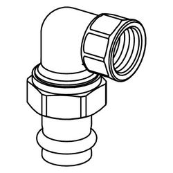 Viega Sanpress Übergangsverschraubung 90 Grad mit SC-Contur 2255, d. 28mm x Rp 1", Rotgus... VIEGA-128159 4015211128159 (Abb. 1)