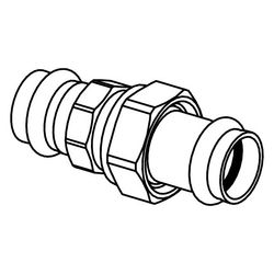 Viega Sanpress Verschraubung mit SC-Contur 2260, flachdichtend, d. 28mm, Siliziumbronze... VIEGA-124311 4015211124311 (Abb. 1)