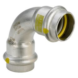 Viega Sanpress Inox G Bogen 90 Grad mit SC-Contur 0216 für Gas, d. 15mm, Stahl nichtroste... VIEGA-485788 4015211485788 (Abb. 1)