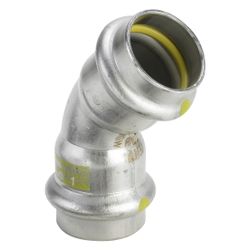 Viega Sanpress Inox G Bogen 45 Grad mit SC-Contur 0226 für Gas, d. 28mm, Stahl nichtroste... VIEGA-486150 4015211486150 (Abb. 1)