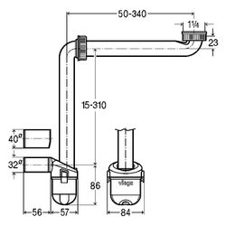 Viega Geruchverschluss 5634.15, G 1 1/4" x DN 32/40, Kunststoff, Weiß... VIEGA-804688 4015211804688 (Abb. 1)
