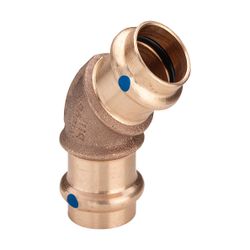 Viega Sanpress Bogen 45 Grad mit SC-Contur 2226LF, labs-frei, d. 54mm, Rotguss... VIEGA-430139 4015211430139 (Abb. 1)