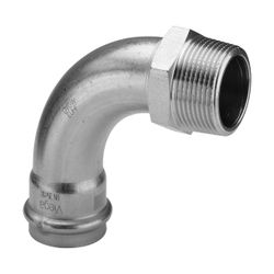 Viega Sanpress Inox G Bogen 90 Grad mit SC-Contur 0214 für Gas, d. 22mm x R 3/4", Stahl n... VIEGA-486020 4015211486020 (Abb. 1)