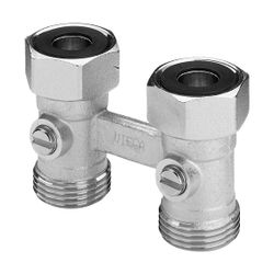 Viega Heizkörperanschlussstück Durchgang 1096.5, G 3/4" x 50mm, Messing matt-vernickelt... VIEGA-359102 4015211359102 (Abb. 1)