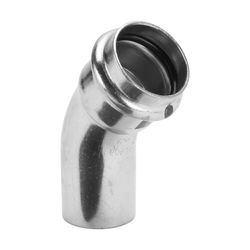 Viega Prestabo Bogen I/A 45 Grad mit SC-Contur 1126.1, d. 42mm, Stahl verzinkt... VIEGA-558383 4015211558383 (Abb. 1)