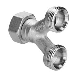 Viega Doppelanschlussstück 1255.9, G 3/4" Eurokonus, Messing vernickelt... VIEGA-625450 4015211625450 (Abb. 1)