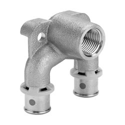 Viega Sanfix P Doppelwinkel mit SC-Contur 2125.7, d. 20mm x Rp 1/2" x 20mm, Rotguss... VIEGA-303044 4015211303044 (Abb. 1)