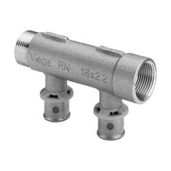 Viega Sanfix P Verteiler mit SC-Contur 2126.06, d. 16mm x G 3/4", 2fach, Rotguss... VIEGA-309237 4015211309237 (Abb. 1)