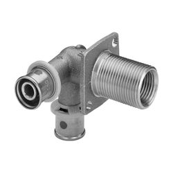 Viega Sanfix P Doppelwanddurchführung mit SC-Contur 2132.4, d. 16mm x Rp 1/2" x 35mm, Rot... VIEGA-304119 4015211304119 (Abb. 1)