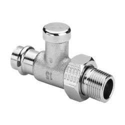 Viega Rücklaufverschraubung mit SC-Contur 2272.2, Eck, absperrbar, d. 15mm x R 1/2", Rotg... VIEGA-326364 4015211326364 (Abb. 1)