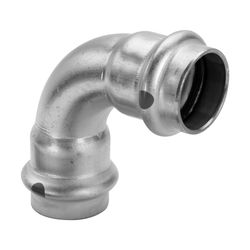 Viega Sanpress Inox LF Bogen 90 Grad mit SC-Contur 2316LF, labs-frei, d. 54mm, Stahl nich... VIEGA-664688 4015211664688 (Abb. 1)