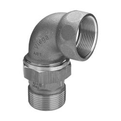 Viega Winkelverschraubung 90 Grad 3088 flachdichtend, R 1/2" x Rp 1/2", Rotguss... VIEGA-348663 4015211348663 (Abb. 1)