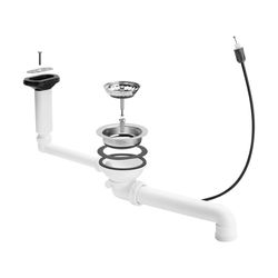 Viega Ab- und Überlauf 7139.163 für Spüle mit Ablaufloch d. 90mm, G 1 1/2" x 114,5mm, Kun... VIEGA-699871 4015211699871 (Abb. 1)