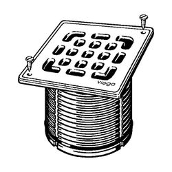 Viega Aufsatz 4934.3 Rost verschraubt in 100x100mm Kunststoff grau... VIEGA-555214 4015211555214 (Abb. 1)