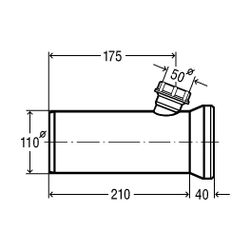 Viega WC Anschlussstutzen 3815.2 in 250x50mm Kunststoff weiss... VIEGA-119645 4015211119645 (Abb. 1)