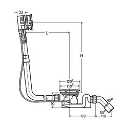 Viega Ab-und Überlauf Rotaplex Trio 6141.60 in 725mmxDN40/50 verchromt... VIEGA-727680 4015211727680 (Abb. 1)