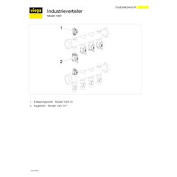 Viega Industrieverteiler 1007, 13-fach, Rp: 3/4", Länge 1114mm, Edelstahl... VIEGA-621995 4015211621995 (Abb. 1)