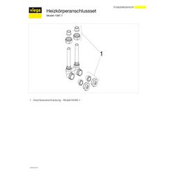 Viega Heizkörperanschlussstück 1097.7 absperrbar, winklig, d. 15mm x G 3/4", Messing vern... VIEGA-364052 4015211364052 (Abb. 1)