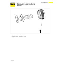 Viega Schlauchverschraubung 1814, flachdichtend, reduziert, für ID-Schlauch 1/2" x 3/8", ... VIEGA-113322 4015211113322 (Abb. 1)