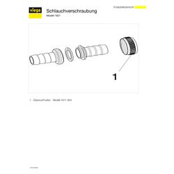 Viega Schlauchverschraubung 1821, flachdichtend, für ID-Schlauch 3/8", G 1/2", Messing... VIEGA-137533 4015211137533 (Abb. 1)