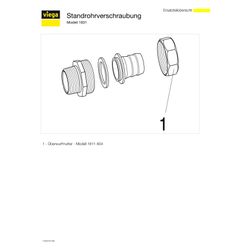 Viega Standrohrverschraubung 1831, flachdichtend, R 1/2" für ID-Schlauch Rp 1/2", Mutterg... VIEGA-105648 4015211105648 (Abb. 1)