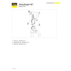 Viega Ablaufbogen 90 Grad 2125.9, DN 40/50, Kunststoff, Weiß... VIEGA-329730 4015211329730 (Abb. 1)
