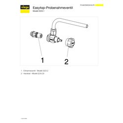 Viega Easytop XL Probenahmeventil 2223.1, G 3/8", Rotguss... VIEGA-708733 4015211708733 (Abb. 1)