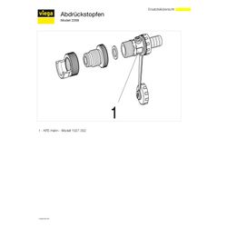 Viega Abdrückstopfen 2269 mit KFE-Hahn, d. 22mm, Messing... VIEGA-140557 4015211140557 (Abb. 1)