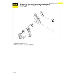 Viega Zirkulationsregulierventil Easytop 2282.1 in G1 Rotguss... VIEGA-677138 4015211677138 (Abb. 1)