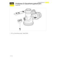 Viega Profipress G-Gaszählerkugeleckhahn mit SC-Contur für Einstutzengaszähler 2644, R 1"... VIEGA-632731 4015211632731 (Abb. 1)