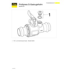 Viega Profipress G Gaskugelhahn mit SC-Contur 2671 mit Prüföffnung, d. 22mm, Rotguss... VIEGA-587444 4015211587444 (Abb. 1)