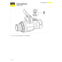 Viega Profipress Gaskugelhahn G 2671.5, R 3/4" x Rp 3/4"... VIEGA-586928 4015211586928 (Abb. 1)