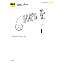 Viega Winkelverschraubung 90 Grad 3088 flachdichtend, R 1/2" x Rp 1/2", Rotguss... VIEGA-348663 4015211348663 (Abb. 1)