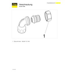 Viega Winkelverschraubung 90 Grad 3098 konischdichtend, R 3/8" x Rp 3/8", Rotguss... VIEGA-148041 4015211148041 (Abb. 1)