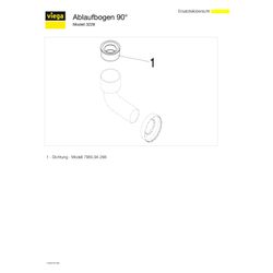 Viega Anschlussbogen 3228, DN 50 x DN 50, Kunststoff, Weiß... VIEGA-108212 4015211108212 (Abb. 1)