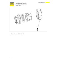 Viega Rohrverschraubung 3330 flachdichtend, Rp 1", Rotguss... VIEGA-271046 4015211271046 (Abb. 1)