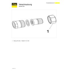 Viega Rohrverschraubung 3331 flachdichtend, R 3/8" x Rp 3/8", Rotguss... VIEGA-282370 4015211282370 (Abb. 1)