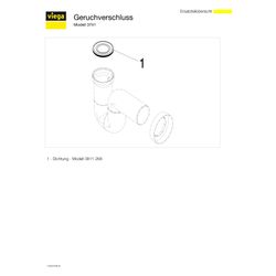 Viega Geruchverschluss 3741, d. 110mm, Kunststoff, Weiß... VIEGA-150419 4015211150419 (Abb. 1)