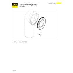 Viega WC-Anschlussbogen 90 Grad 3811, DN 100, Kunststoff, Beige... VIEGA-103125 4015211103125 (Abb. 1)