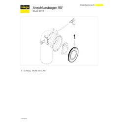 Viega WC-Anschlussbogen 90 Grad 3811.5, Kunststoff, Weiß... VIEGA-138882 4015211138882 (Abb. 1)