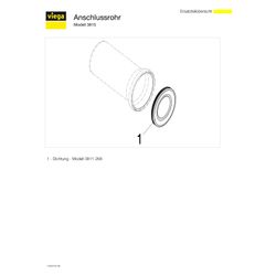 Viega WC-Anschlussstutzen 3815, DN 100, Länge 400mm, Kunststoff, Beige... VIEGA-106539 4015211106539 (Abb. 1)