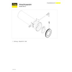 Viega WC-Anschlussstutzen 3815.5, DN 100, Länge 400mm, Kunststoff, Weiß-Alpin... VIEGA-134969 4015211134969 (Abb. 1)